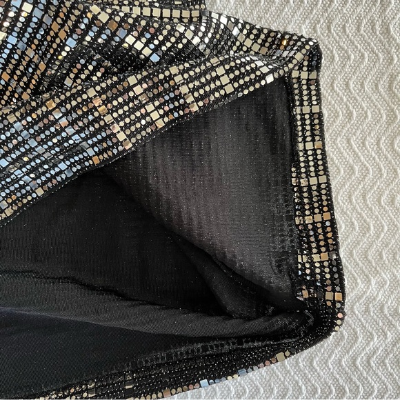 NWT Zara Black Sequins Mirror Cutout Cocktail Mini Dress - Picture 7 of 9